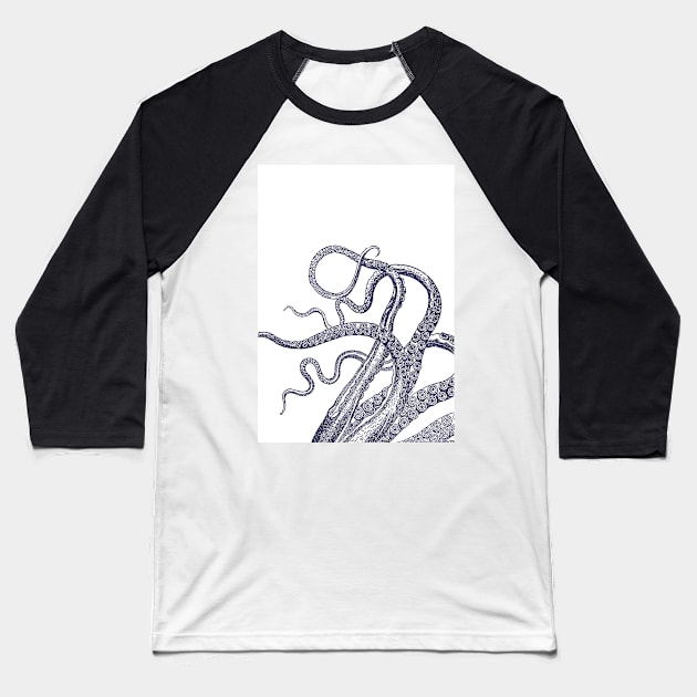 Octopus tentacles squid kraken nautical Baseball T-Shirt by SouthPrints